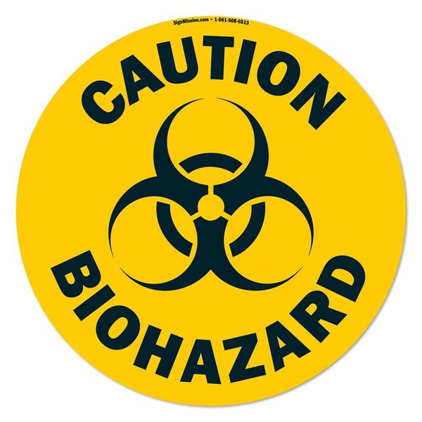Signmission Caution Biohazard 16in Non-Slip Floor Marker, 6PK, 16 in H, FD-2-C-16-6PK-99964 FD-2-C-16-6PK-99964